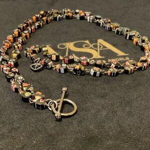 VIRGIN SAINTS & ANGELS - Murano glass, Delfina style necklace in gunmetal